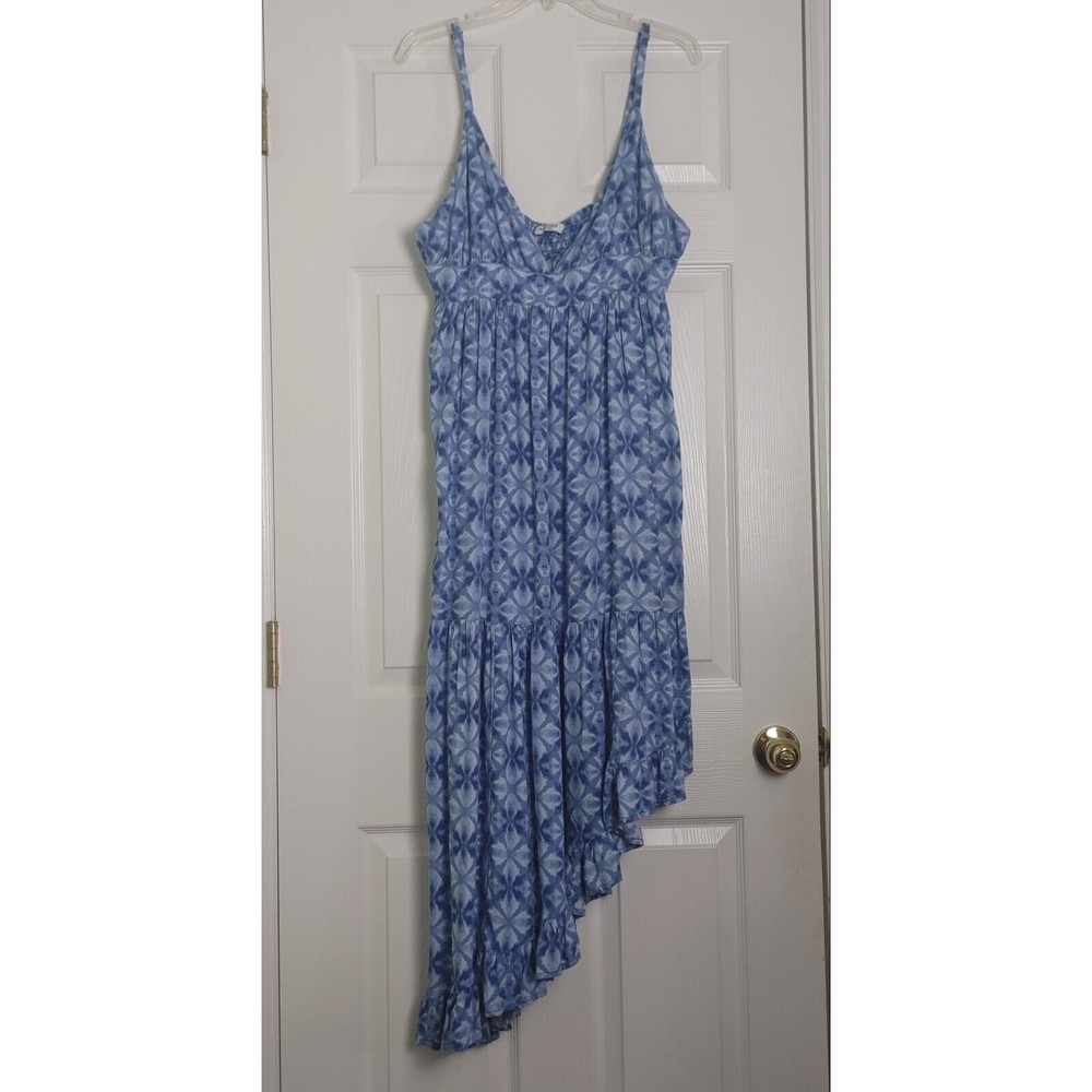 Arizona Sundress Size XXL Blue Spaghetti Strap V-Neck Asymmetrical Hemline